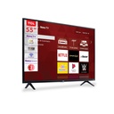 TELEVISOR SMART 55" CLASE UHD TV LED / RESOLUCIÓN 4K
(3840×2160) / FRECUENCIA DE ACTUALIZACIÓN EFECTIVA 60HZ /
FUNCIONALIDAD INTELIGENTE: ROKU TV / 3 HDMI / 1 Entrada de
audio / 1 USB 2.0 / WIFI y RJ45 / MARCA TCL