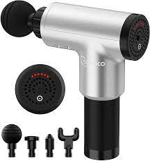 MASAJEADOR DE PERCUSION PARA TEJIDO PROFUNDO, PERFECTO PARA BRAZOS, PIERNAS Y ESPALDA BAJA, RELAJA DE TENSION CORPORAL, 4 CABECERAS DIFERENTES, ADAPTADOR DE CORRIENTE, MARCA VIVITAR, MODELO MS1700-SIL-ST