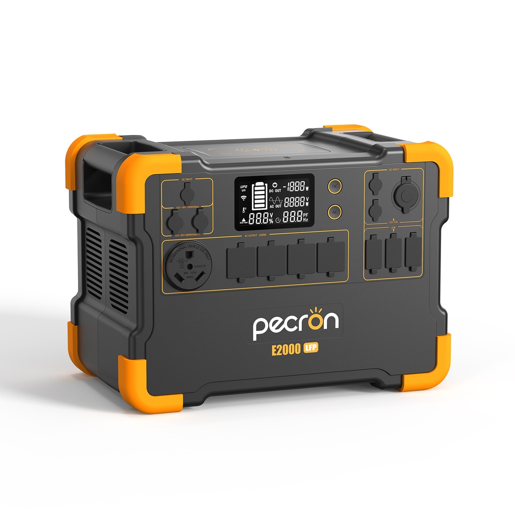 ESTACIÓN DE PODER PORTÁTIL,2000W AC,GRAN CAPACIDAD DE 1920WH (25.6V/75Ah), PANTALLA LCD,COMPATIBLE CON EXPASIÓN DE CAPACIDAD CON BATERIAS EXTERNAS (EB3000),BATERÍAS LIFEPO4,VIDA ÚTIL CON DE +3500 CICLOS DE CARGA,COMPATIBLE CON CARGA SOLAR,PUERTOS DE SALIDA: AC X 5; USB A X 4; USB C (100W) X 1; USB C (18W) X 1; AUXILIAR DE CARRO X 1; DC 12V (5525) X 2; CARGA INALÁMBRICA (15W), MARCA PECRON