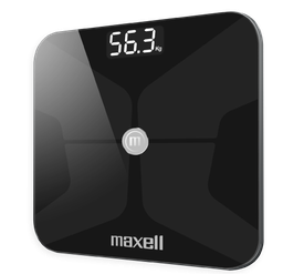 [DFS-1BTBLK] BALANZA INTELIGENTE DIGITAL CON BLUETOOTH, PANEL DE VIDRIO TEMPLADO, PESO MAXIMO ENTRE 300 LBS 150 KILOS, APP MAXELL SCALE / MARCA MAXELL / MODELO DFS-1BT NEGRO