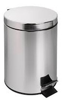 [PAPE5LTSACERO] PAPELERA PEDAL 5 LTS (1,3 GAL), ACERO. MARCA JUST HOME COLLECTION