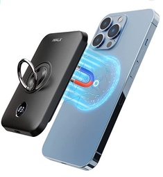 [DBL6000M] CARGADOR INALAMBRICO MAG-SAFE / COMPATIBLE PARA  IPHONE SERIE 12, 13 Y 14 / 6000 mAh / SOPORTA CARGAS DE 5 W, 7.5 W, 10 W Y 15 W / ENTRADA Y SALIDA USB-C / SOPORTE PARA DEDOS / INCLUYE CABLE USB-A A USB-C 1 IMAN (ADHESIVO MAGNETICO) 1 PAPEL DE ALINEACION / MARCA IWALK / MODELO  DBL6000M