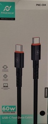 [PNC-C04-C-1M ] CABLE DE CARGA RAPIDA, 60W, USB C A USB C, 1 METRO DE LARGO. MARCA PHONENCIA