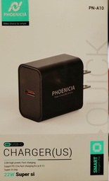 [	PN-A10] CARGADOR DE CARGA RAPIDA, 22W, QC3.0, INTERFAZ: USB C. MARCA PHONENCIA