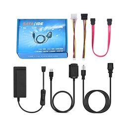 [CCSATA015] CONVERTIDOR USB 2.0 A SATA/IDE CABLE 480 Mbps//PLUG AND PLAY//ADAPTADOR AC 90V-264V// MARCA U