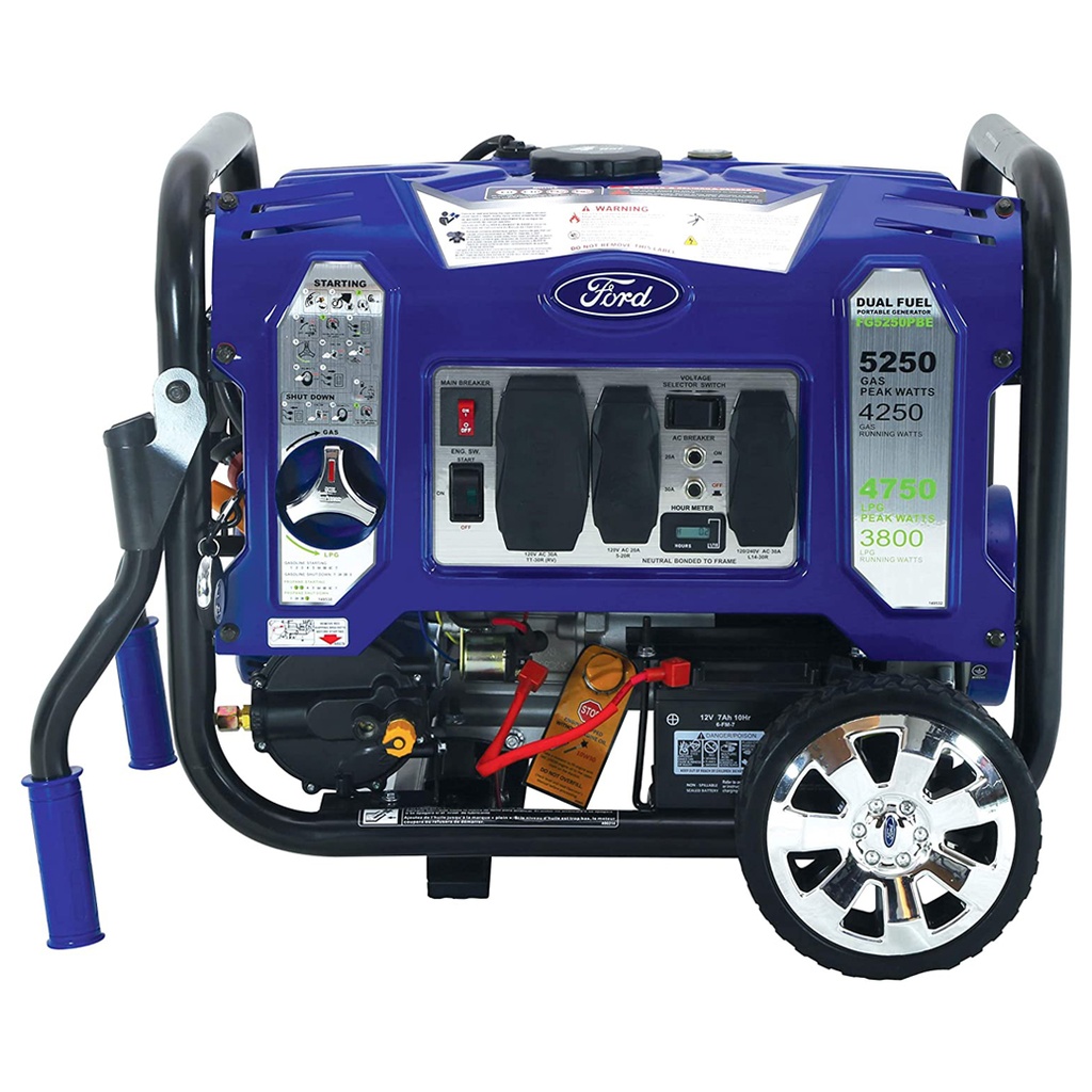GENERADOR ELÉCTRICO, POTENCIA 11050W, MOTOR DE 17 OHV (457CC), ARRANQUE ELÉCTRICO Y MANUAL, CAPACIDAD PARA 25 LTS COMBUSTIBLE,  120V / 240VAC.  MARCA FORD