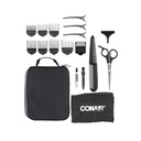 KIT 2 EN 1 - MAQUINA PARA AFEITAR Y MAQUINA PARA BARBAS /
TOTAL DE 20 PIEZAS / CUCHILLAS DE ACERO INOXIDABLE / 8 PEINES
PARA ESTILOS DIFERENTES / MAQUINA DE BARBAS INALAMBRICA /
INCLUYE TIJERAS, CAPA DE BARBERO, CLIPS DE ESTILO, ACEITE,
BROCHA DE LIMPIEZA Y ESTUCHE / MARCA CONAIR