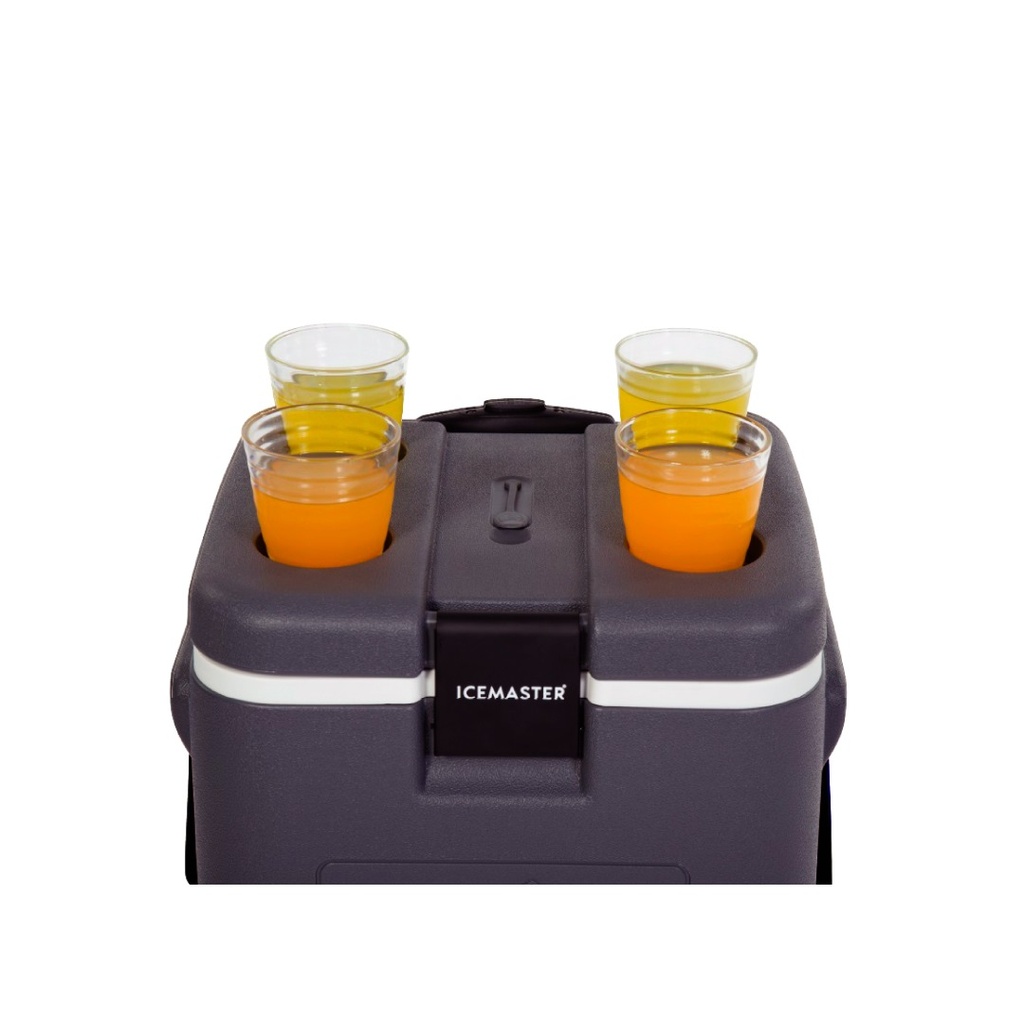 CAVA DE HIELO / MARCA ICE MASTER / MODELO BLACKPRO 25
LITROS / INCLUYE DISPENSADOR / CON RUEDAS Y ASA / CON
SELLADOR DE SILICONA