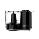 PICADOR ONE TOUCH NEGRO / MODELO HC150B / MARCA BLACK AND DECKER / 70 WATTS DE POTENCIA / CAPACIDAD DE 1,5 TAZAS / CUCHILLAS DE ACERO INOXIDABLE / CONTROL DE PULSO DE UN TOQUE / ORIFICIOS DE ACEITE