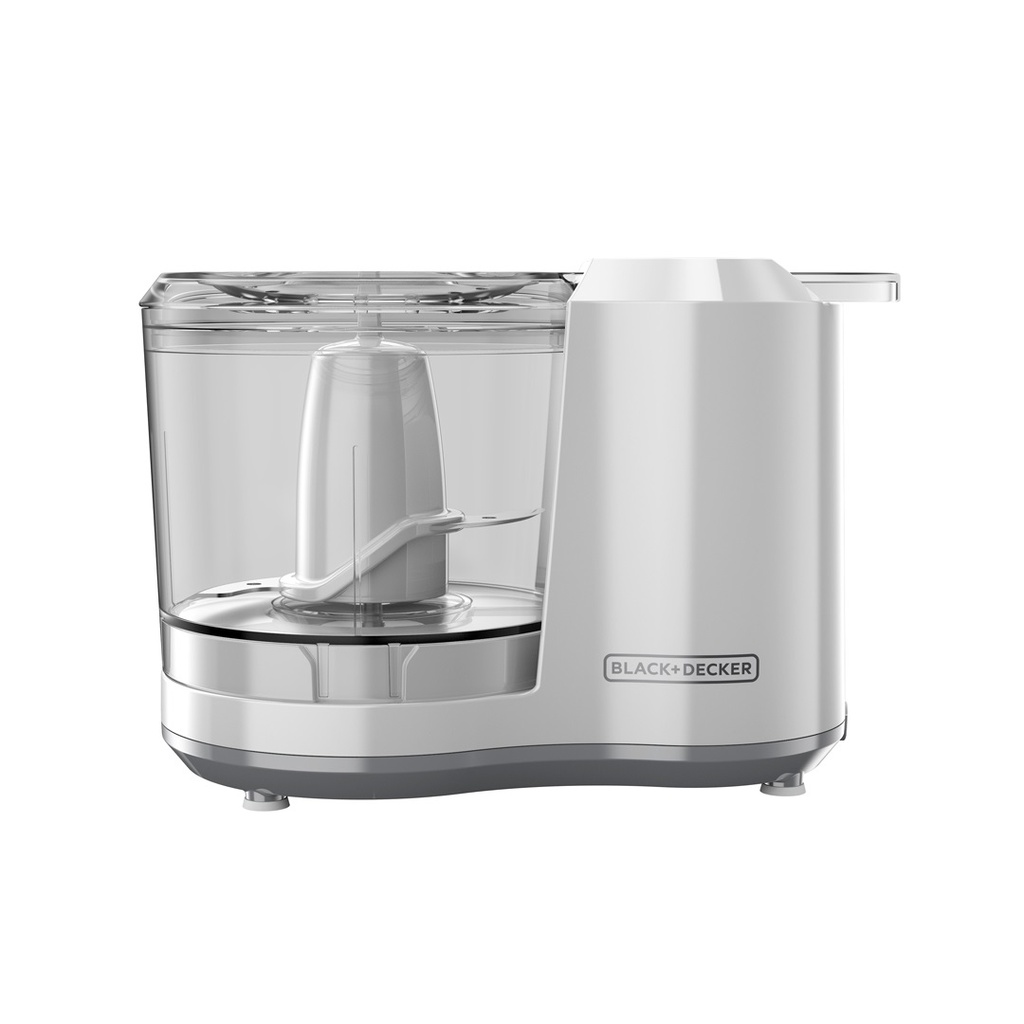 PICADOR ONE TOUCH BLANCO / MODELO HC150B / MARCA BLACK AND DECKER / 70 WATTS DE POTENCIA / CAPACIDAD DE 1,5 TAZAS / CUCHILLAS DE ACERO INOXIDABLE / CONTROL DE PULSO DE UN TOQUE / ORIFICIOS DE ACEITE