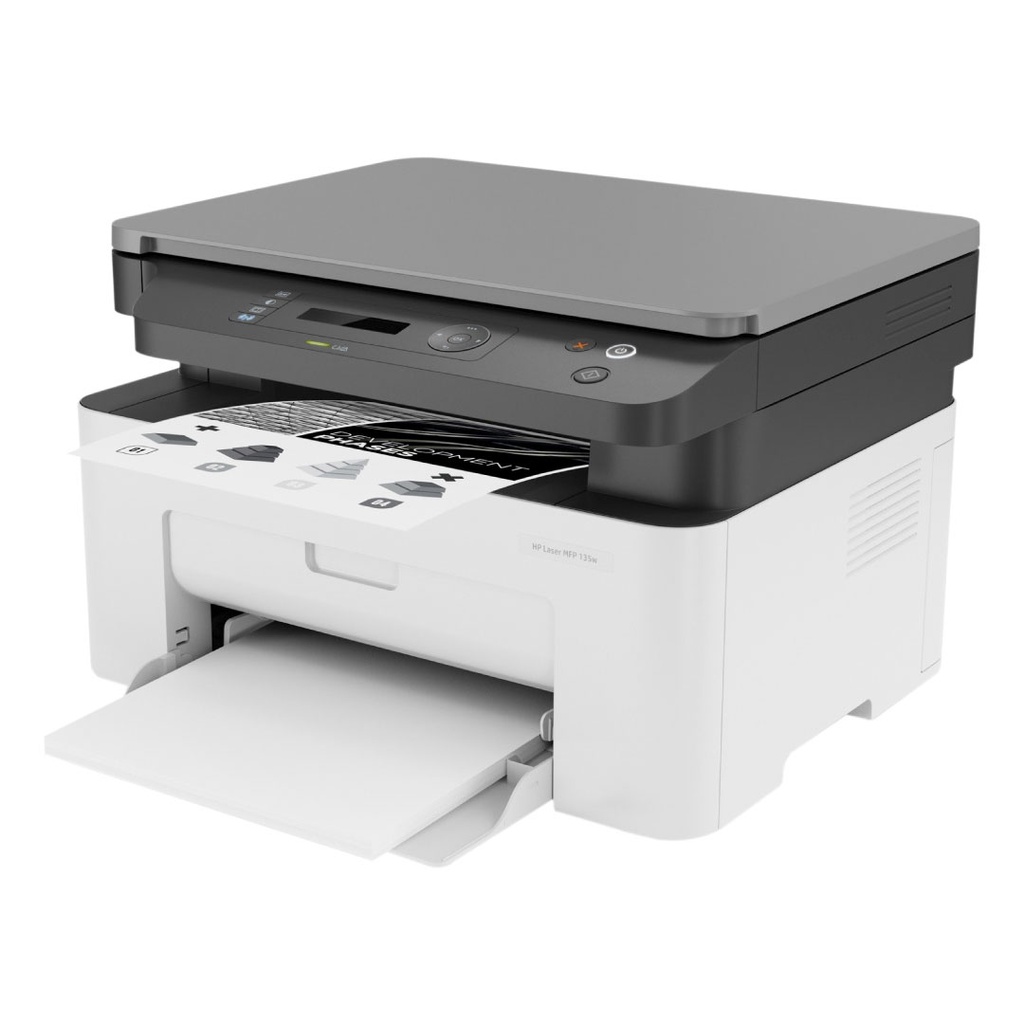 IMPRESORA MULTIFUNCIONAL DE LASER HP // MODELO 135W //
COPIADORA, IMPRESORA, ESCANER // CALIDAD HASTA
1200x1200DPI // PANTALLA LCD // CARTUCHOS DE TONER HP 105A
// CON WIFI // BANDEJA DE ENTRADA 150 HOJAS // CALIDAD DE
ESCANER 600x600DPI // HASTA 20 COPIAS POR MINUTO