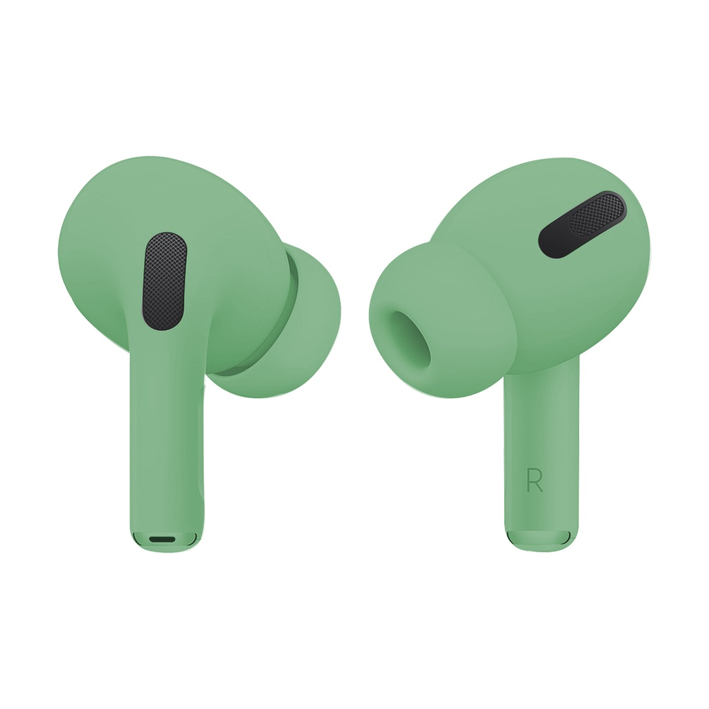 AUDIFONO, COLOR GREEN, AIRPODS PRO MACAROON, BLUETOOTH BT 5.0 DISTANCIA 10-20 METROS, TIEMPO DE CARGA UNOS 40 MINUTOS, BATERIA EN CADA AURICULAR 45 MAH, ESTUCHE DE CARGA 300 MAH.