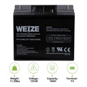 BATERÍA RECARGABLE DE PLOMO ÁCIDO SELLADA // CAPACIDAD DE 18 AH 12 V //
MARCA WEIZE, MODELO FP12180 // TERMINAL DE COBRE F3 // MANTENIMIENTO
GRATIS // MARCA WEIZE, MODELO FP12180