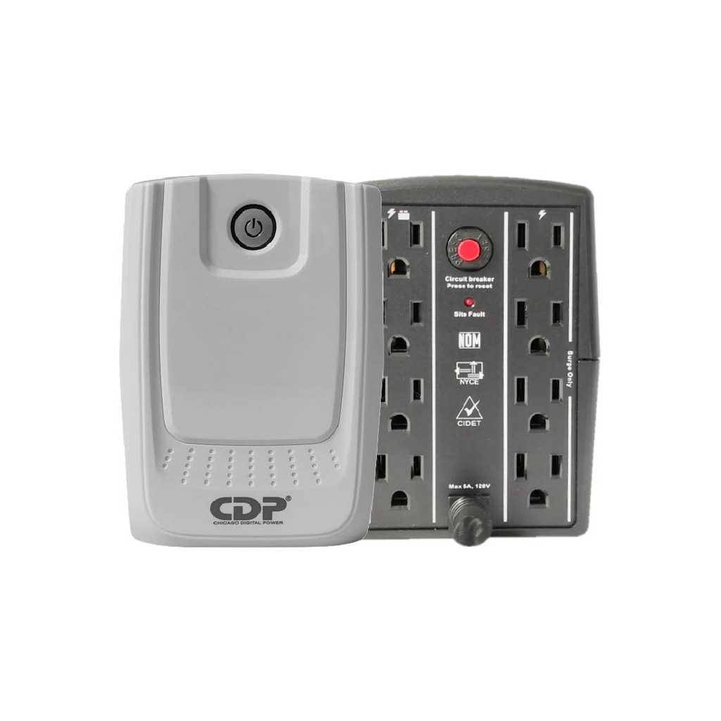 UPS 750 VA / 375 W, PROTECCION DE BAJO VOLTAJE, 8 TOMAS,
MARCA CDP