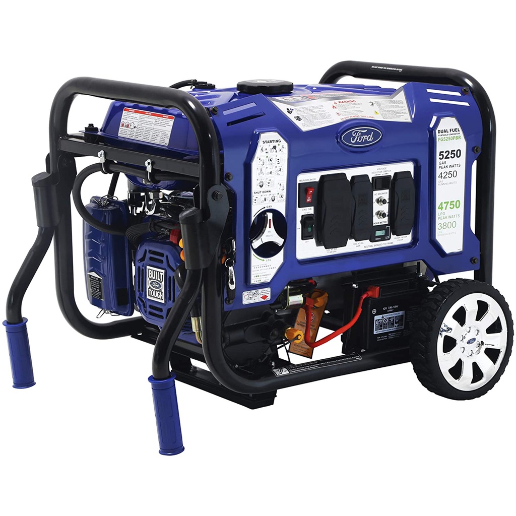 GENERADOR ELÉCTRICO, POTENCIA 11050W, MOTOR DE 17 OHV (457CC), ARRANQUE ELÉCTRICO Y MANUAL, CAPACIDAD PARA 25 LTS COMBUSTIBLE,  120V / 240VAC.  MARCA FORD