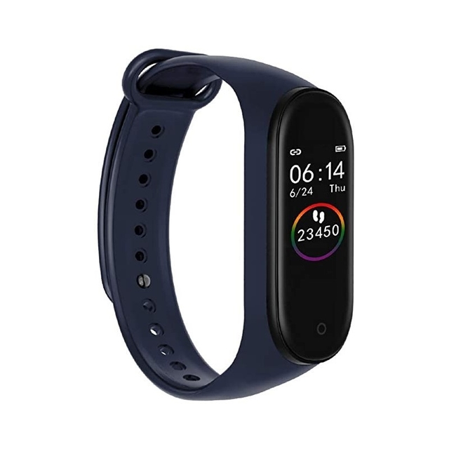 BRAZALETE SMARTWATCH MODELO M4 / BATERIA 80mAH / BLUETOOTH / COLOR AZUL / PANTALLA A COLOR CON 1 BOTON DE CONTROL / MATERIAL SUAVE DE GRAN CALIDAD