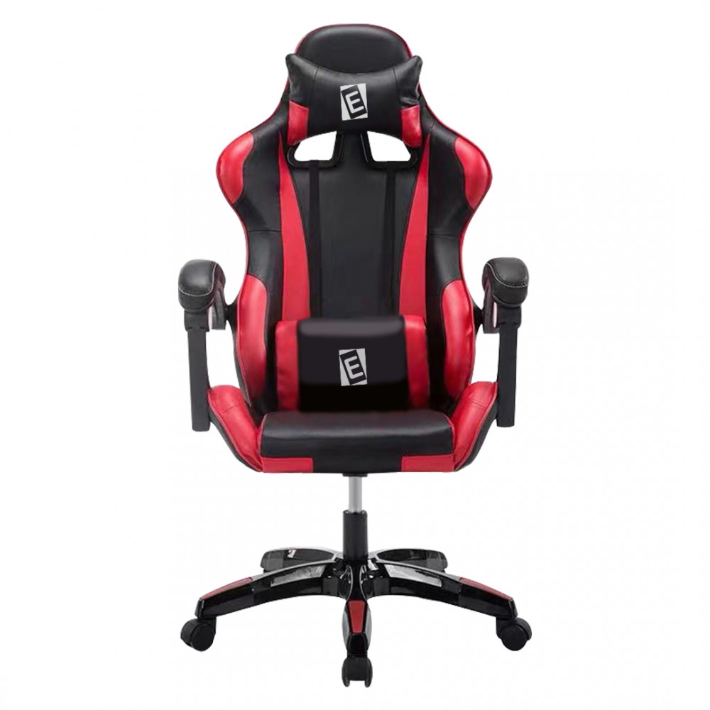 SILLA JUGADOR 920// SOPORTE LUMBAR, SOPORTE PARA EL CUELLO, BRAZOS ACOLCHADOS PARA MAYOR COMODIDAD, BASE CROMADA, LEVANTAMIENTO NEUMÁTICO, INCLINACIÓN AJUSTABLE. COLOR ROJO Y NEGRO, MARCA ELEDO// INCLUYE ALMOHADILLA