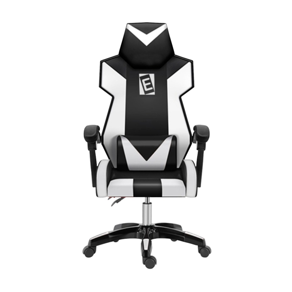 SILLA JUGADOR 209// SOPORTE LUMBAR, SOPORTE PARA EL CUELLO Y BRAZOS,  ACABADO DE PLASTICO, BASE CROMADA, ELEVACIÓN NEUMÁTICA, INCLINACIÓN AJUSTABLE //COLOR BLANCO Y NEGRO // MARCA ELEDO