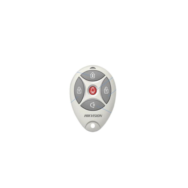 CONTROL REMOTO HIKVISION // FRECUENCIA RF 433MHZ // RANGO RF
300 M (ÁREA ABIERTA) // TIPO DE BATERÍA CR2032 3.0V // BOTONES: BRAZO,
DESARMAR, PERMANECER ARMADO, ALARMA DE PÁNICO, ELIMINACIÓN DE ALARMA //