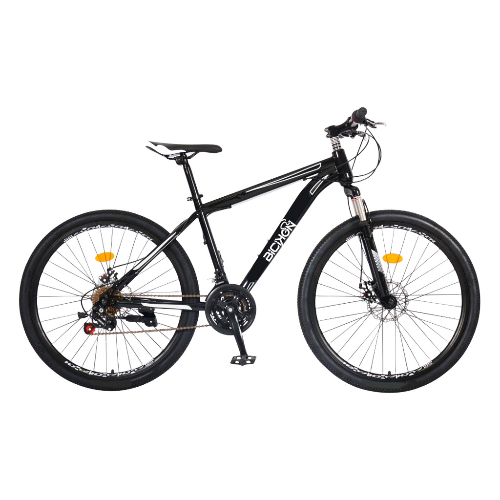 BICICLETA MONTAÑERA / TAMAÑO 26 PULGADAS / 21
VELOCIDADES / CUADRO DE ACERO / ARO DE CAMBIOS MARCA
SHIMENG / FRENO DE DISCOS DE ALTO RENDIMIENTO / COLOR
NEGRO / MARCA BICIKON