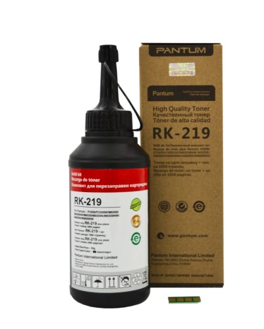 KIT DE RECARGA PARA TONER MODELO RK-219 ORIGINAL // INCLUYE CHIP // COMPATIBLE CON P2509, P2509W, M6509, M6509NW, M6559, M6559N, M6559NW, M6609N, M6609NW COLOR NEGRO // APROX. DE 1600 PAGINAS // MARCA PANTUM