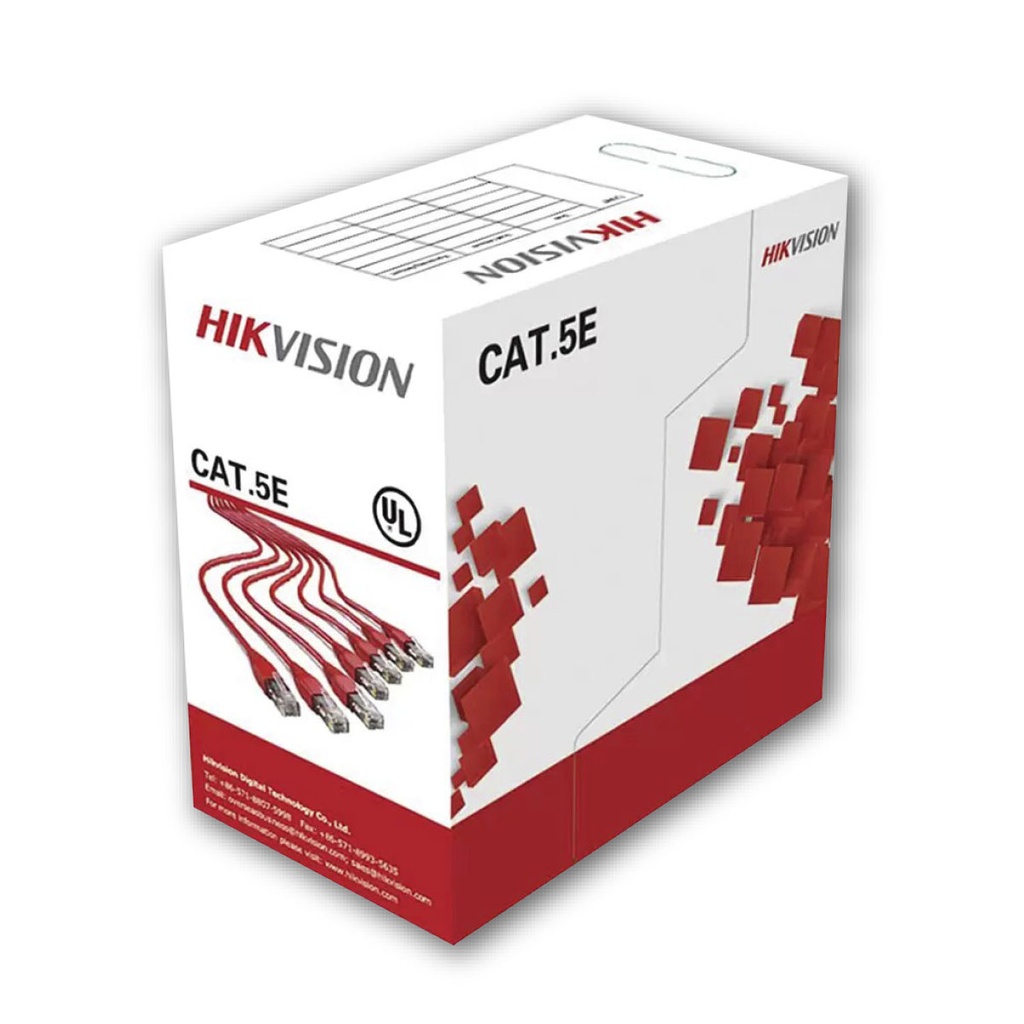 CABLE DE RED CAT5E UTP // 305 METROS //PVC GRAN RESISTENCIA AL FUEGO // COBRE SÓLIDO-DESNUDO 100% // DIÁMETRO DE AISLAMIENTO 0.88 ± 0.04MM // ESPESOR 0.50 ± 0.05 MM // MATERIAL PVC (CUMPLE ROHS) // DISTANCIA DE TRANSMISIÓN POE LARGA GARANTIZADA // CHAQUETA CMX CALIFICACIÓN // MARCA HIKVISION