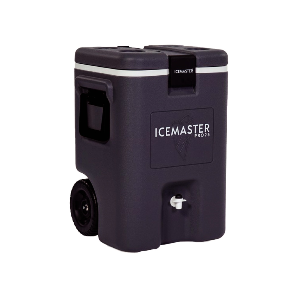 CAVA DE HIELO / MARCA ICE MASTER / MODELO BLACKPRO 25
LITROS / INCLUYE DISPENSADOR / CON RUEDAS Y ASA / CON
SELLADOR DE SILICONA