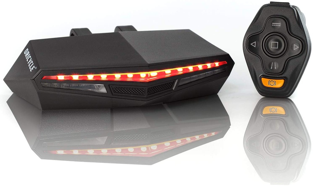 LUZ TRASERA LED RECARGABLE PARA BICICLETA - ULTRA BRILLO, 30 HORAS DE DURACIÓN DE LA BATERÍA, CONTROL REMOTO, LUCES DE GIRO, INDICADOR DE CARRIL VIRTUAL, IPX4 A PRUEBA DE AGUA, LUZ DE ADVERTENCIA DE SEGURIDAD / MARCA ORICYCLE C2