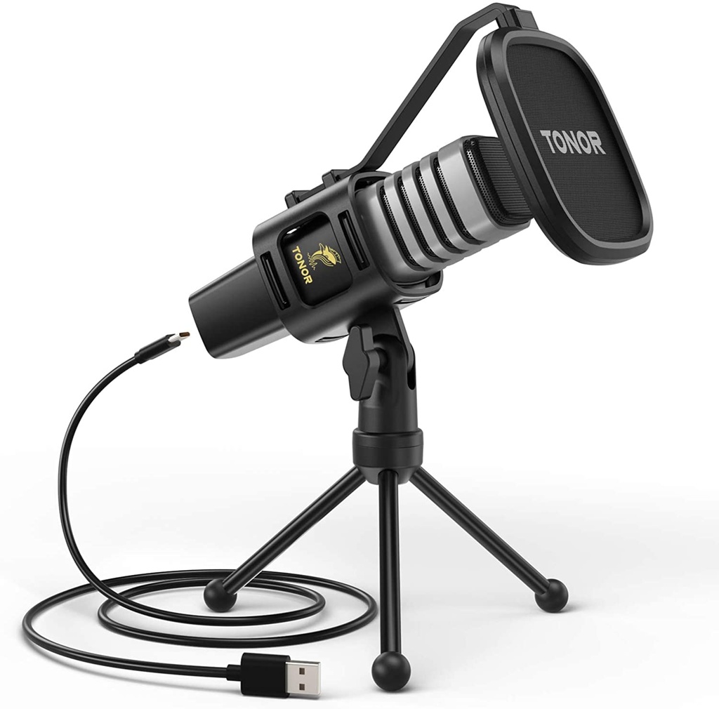 MICROFONO USB, INCLUYE TRIPODE DE SOPORTE, MICROFONO SUPRESOR DE RUIDO, CON FILTRO POP, RESPUESTA DE FRECUENCIA 50 HZ-20 KHZ, MARCA TONOR, MODELO TC30