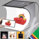 MINI CAJA DE LUZ DE ESTUDIO FOTOGRÁFICO,  PLEGABLE CON 40 PIEZAS DE LUZ LED + 6 TIPOS DE FONDOS DE COLOR PARA PRODUCTOS DE TAMAÑO PEQUEÑO,150 LUMENES, MARCA DUCLUS
