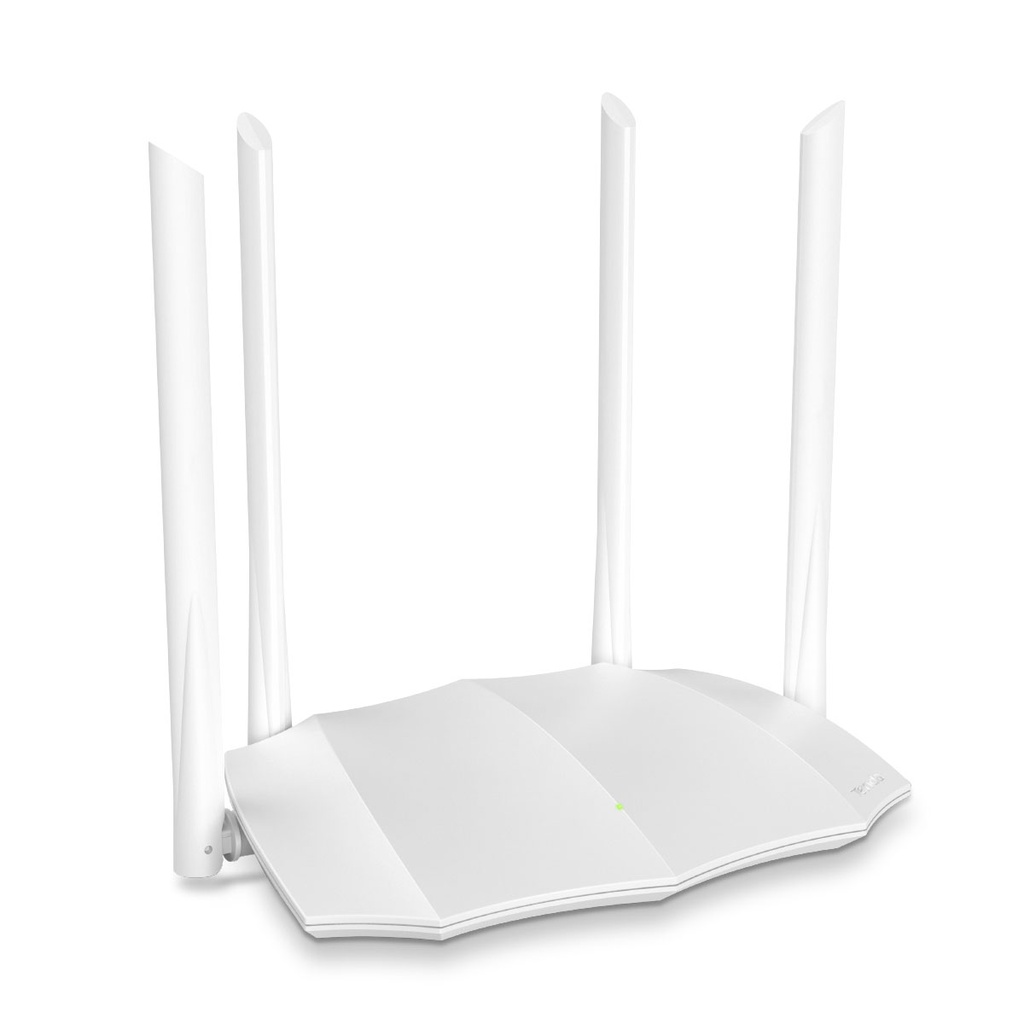 ROUTER AC DE DOBLE BANDA INTELIGENTE AC1200 / 3 PUERTOS LAN 10/100, 1 PUERTO WAN 10/100 / 802.11AC / HASTA 867 MBPS DE VELOCIDAD WIFI EN 5 GHZ Y 300 MBPS EN 2,4 GHZ, PROGRAMACIÓN WIFI / 4*6DBI ANTENAS CON PENETRACIÓN DE PARED DE DOBLE BANDA / 28 NM DE ALTO CHIP DE RENDIMIENTO / CUBRE 70 METROS CUADRADOS APROXIMADOS / MARCA TENDA