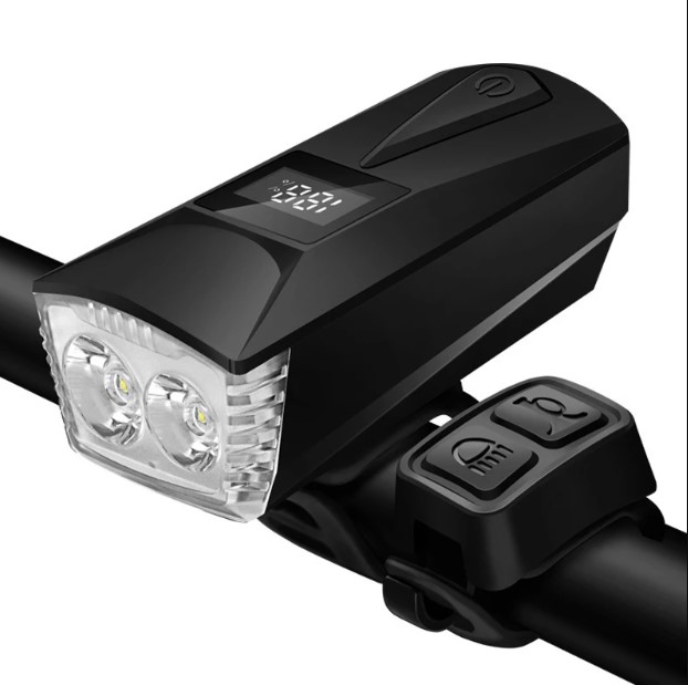 FAROS DE BICICLETA 6109  / CAPACIDAD DE 2600MAH PARA APROX. 6 HORAS DE DURACIÓN / A PRUEBA DE AGUA / CARGA CON CABLE USB / BOTONES PARA LUCES Y BOCINA / 2 LEDS PARA MEDIA Y LARGO ALCANCE / BOCINA DE 120 DECIBELES / MARCA GOOFY