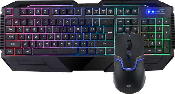 COMBO GAMING DE TECLADO Y MOUSE / CONEXIÓN USB / TECLADO CON LUCES DE FONDO MULTICOLOR / TECLADO CON 1.8M DE CABLE / MOUSE DE 1000-1600 DPI / MOUSE DE 4 BOTONES / MOUSE CON 1.5M DE CABLE / MARCA HP / MODELO GK1100