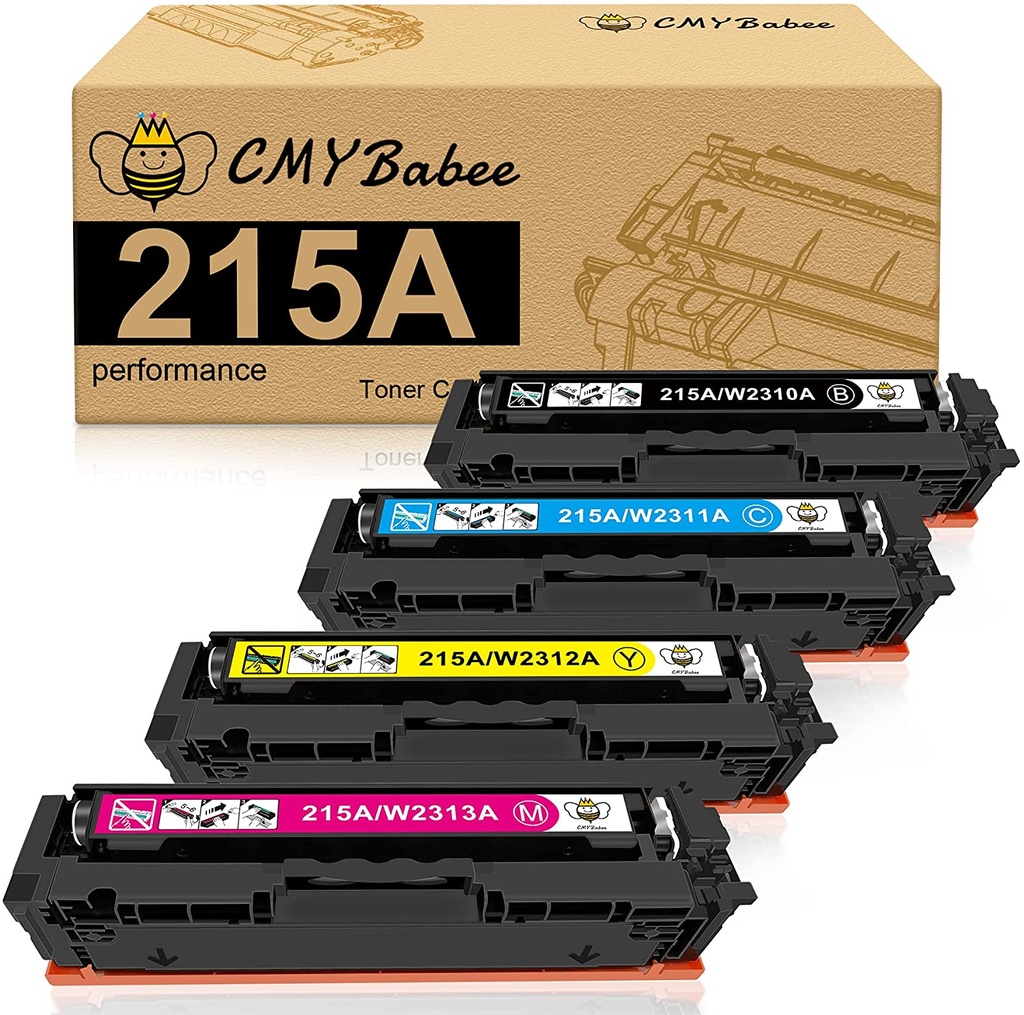 CARTUCHOS DE TóNER COMPATIBLES  PARA HP 215A PARA HP COLOR
IMPRESORA MULTIFUNCIóN LASERJET PRO M182NW M182N M183FW M155A M155NW W2310A W2311A W2312A
W2313A SIN CHIP (NEGRO, CIAN, MAGENTA, AMARILLO, PAQUETE DE 4) // MARCA CMYBABEE