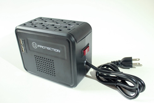 REGULADOR  DE VOLTAJE 1000 VA 300W, 8 TOMAS. MARCA U-PROTECTION