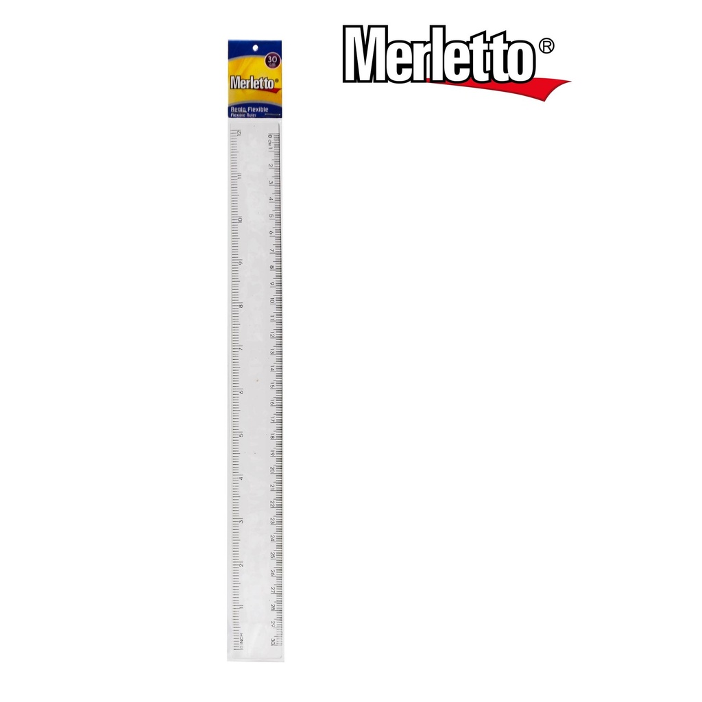REGLA FLEXIBLE PVC / TAMAñO 30CM /  MARCA MERLETTO