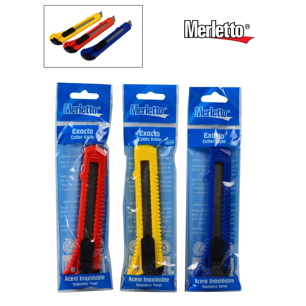 BISTURI DE ACERO INOXIDABLE / TAMAñO 18MM / MARCA MERLETTO
