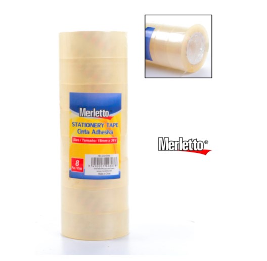 CINTA ADHESIVA TRANSPARENTE / TAMAñO 18MMX36/ MARCA MERLETTO