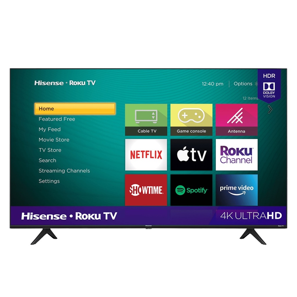 TELEVISOR LCD DE 65" PULGADAS /  RESOLUCION 4K 3840X2160 CON HDR / SMART TV WITH ROKU TV OS / AUDIO DTS 8W X 2 / CON WIFI 2.4 Y 5GHZ / 3 PUERTOS HDMI - 1 PUERTO USB - 1 PUERTO RF / VESA 300X200/M6 / CONTROL REMOTO / CONSUMO 160W / MARCA HISENSE / MODELO 65R6090GS
