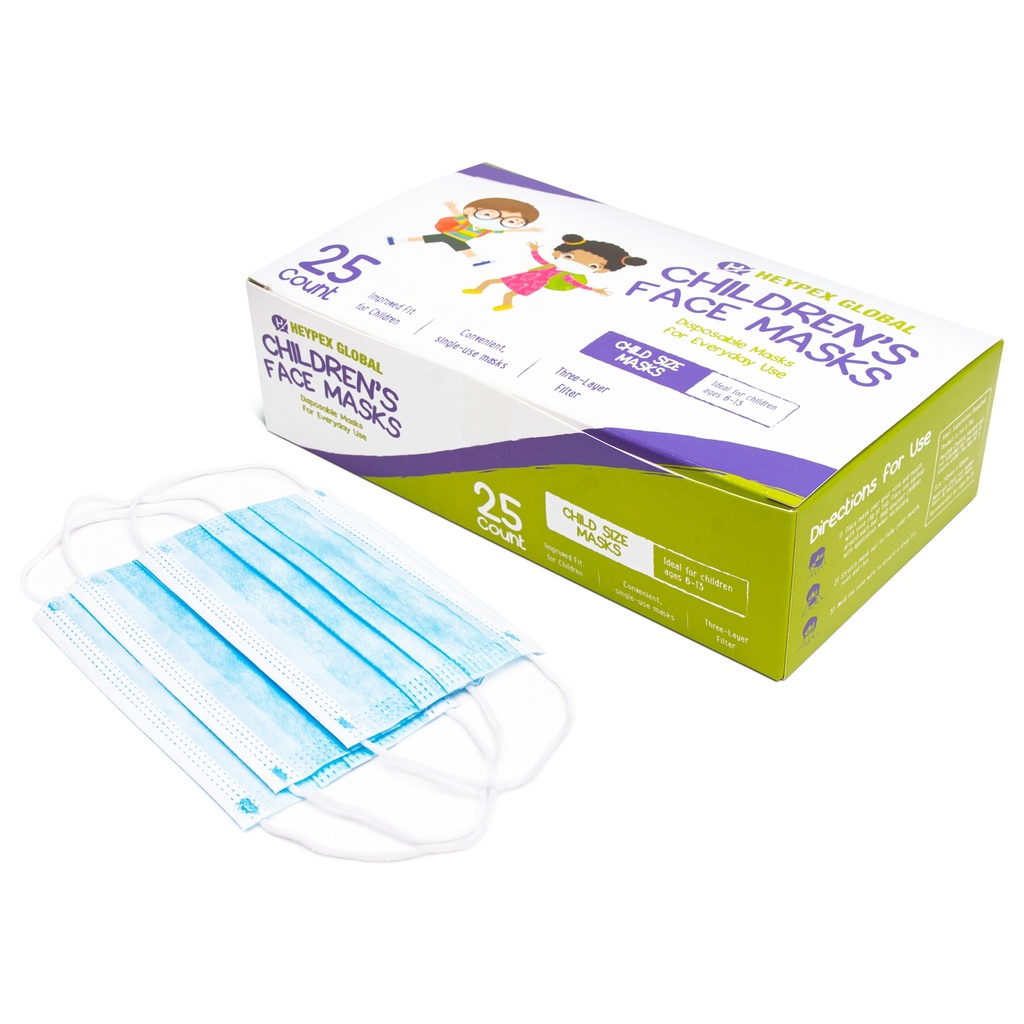 MASCARILLAS DESECHABLES PARA NIñOS // CAJA 25 UND//MATERIAL DE POLIPROPILENO // COLOR AZUL