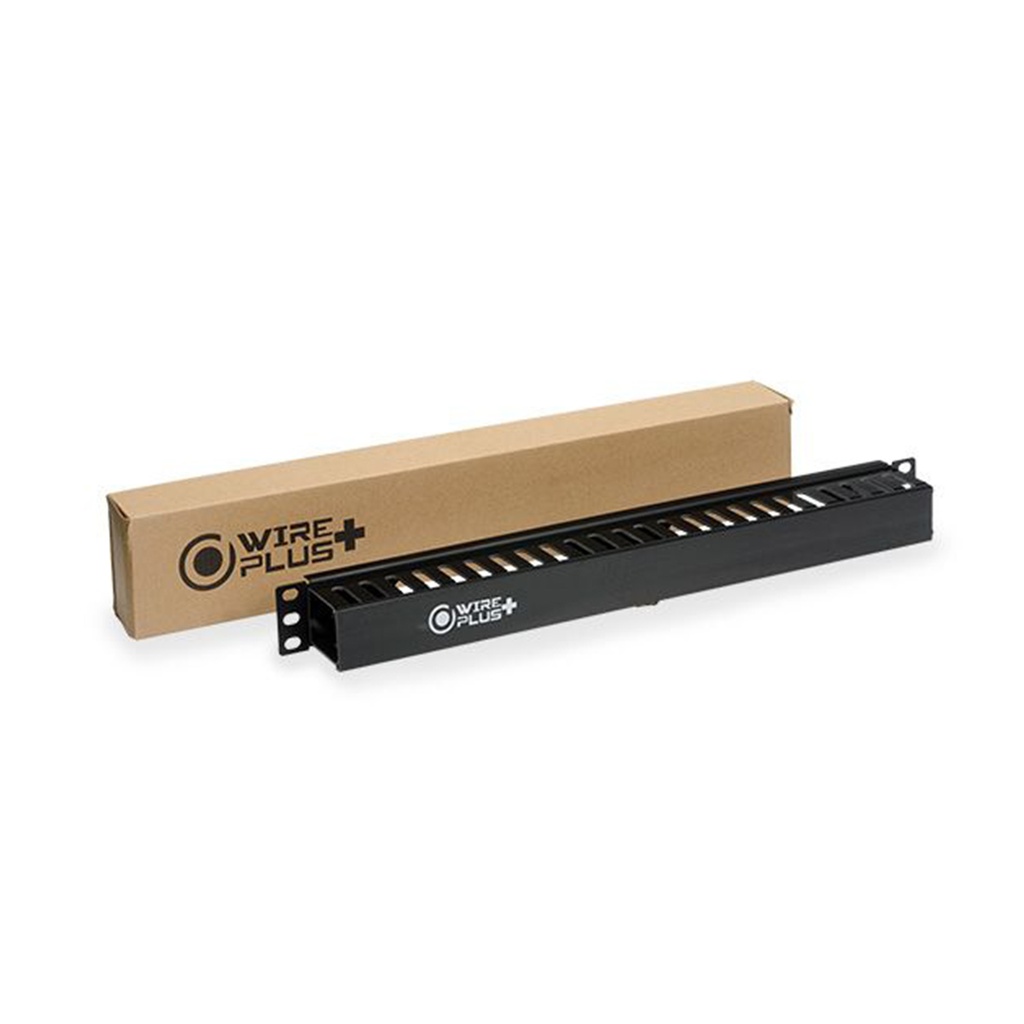 ORGANIZADOR DE CABLE PARA RACK HORIZONTAL // COLOR NEGRO // MARCA WIREPLUS // MODELO 1U