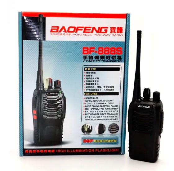 (PAQUETE DE 2) WALKIE TALKIES DE 2 VíAS CON BATERíAS RECARGABLES DE 1500 MAH, AURICULAR // MARCA BAOFENG // MODELO BF-888S