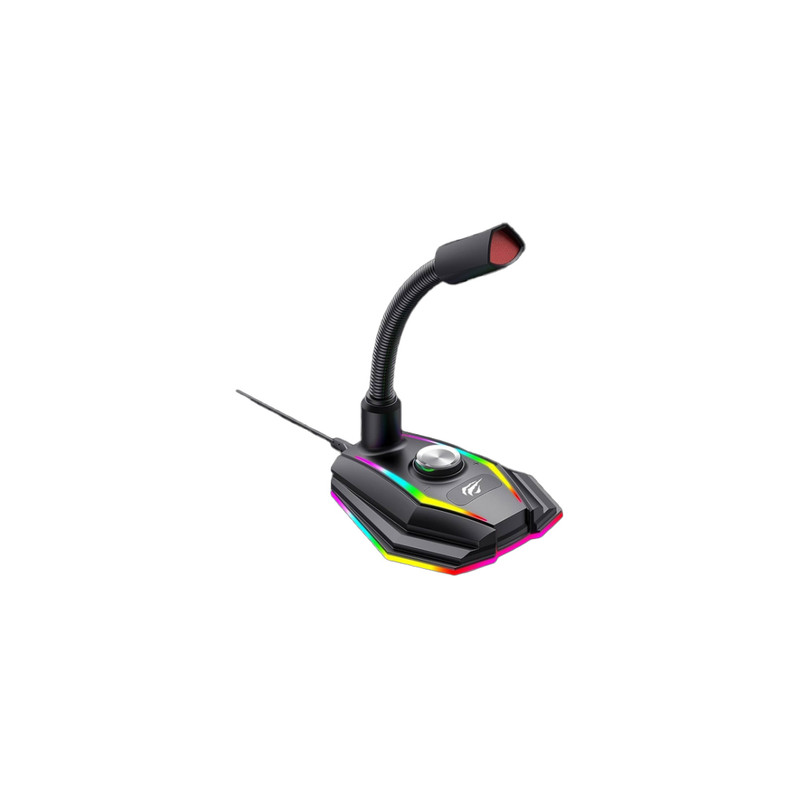 MICROFONO GAMER CON BASE | SENSIBILIDAD 36dB | FRECUENCIA 30 HZ HASTA 16KHZ | OMNIDIRECCIONAL | MICROFONO 6mm*5mm | CABLE 1.5 M | CAVIJA: USB | MARCA HAVIT | SERIE GAME NOTE | MODELO GK58B