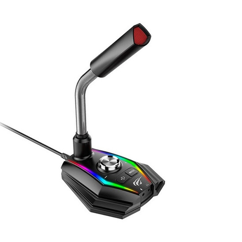 MICROFONO GAMER CON BASE | SENSIBILIDAD 36dB | FRECUENCIA 30 HZ HASTA 16KHZ | OMNIDIRECCIONAL | MICROFONO 6*5mm | CABLE 1.5 M | CLAVIJA: USB | MARCA HAVIT | SERIE GAME NOTE | MODELO GK56
