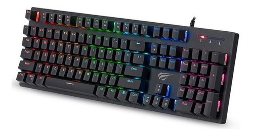 TECLADO GAMER | LUCES RGB |104 TECLAS | CABLE 16500mm | MARCA HAVIT | SERIE GAME NOTE | MODELO KB858L