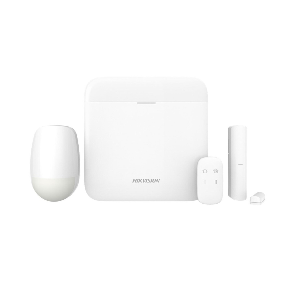 KIT DE ALARMA AX PRO (433MHZ) // ADMITE HASTA 96 ENTRADAS INALáMBRICAS, 4 EXPANSORES DE SALIDA INALáMBRICOS // SE COMUNICA HASTA 800 M (EN áREAS ABIERTAS) // HASTA 2 CANALES DE VIDEO // COMUNICACIóN: TCP/IP , WI-FI Y GPRS // HASTA 48 USUARIOS // APLICACIóN GRATUITA // BATERíA DE LITIO DE 4520 MAH // ALARMA PARA INTERIOR // CONTIENE DS-PWA64-L-WB X 1, DS-PKF1-WB X 1, DS-PDP15P-EG2-WB X 1, DS-PDMC-EG2-WB X 1 // FABRICADO EN CHINA // MARCA HIKVISION
