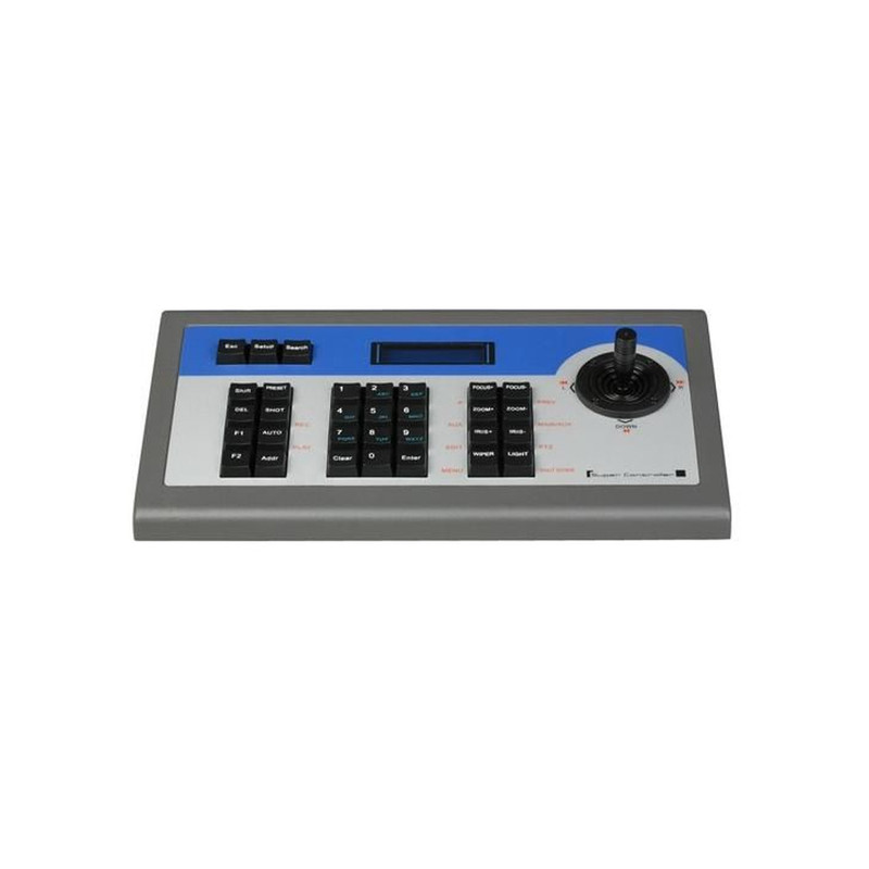 TECLADO RS-485 CON PANTALLA LCD // INCORPORA TODAS LAS FUNCIONES DEL PANEL FRONTAL DEL DVR // CONTROLA EL DVR Y PTZ POR SEPARADO // MÁX. LONGITUD DEL CABLE 1200 M // MODO DE CONTROL RS-485 MODO SEMIDÚPLEX, VELOCIDAD EN BAUDIOS: 1200 ~ 19200BPS
