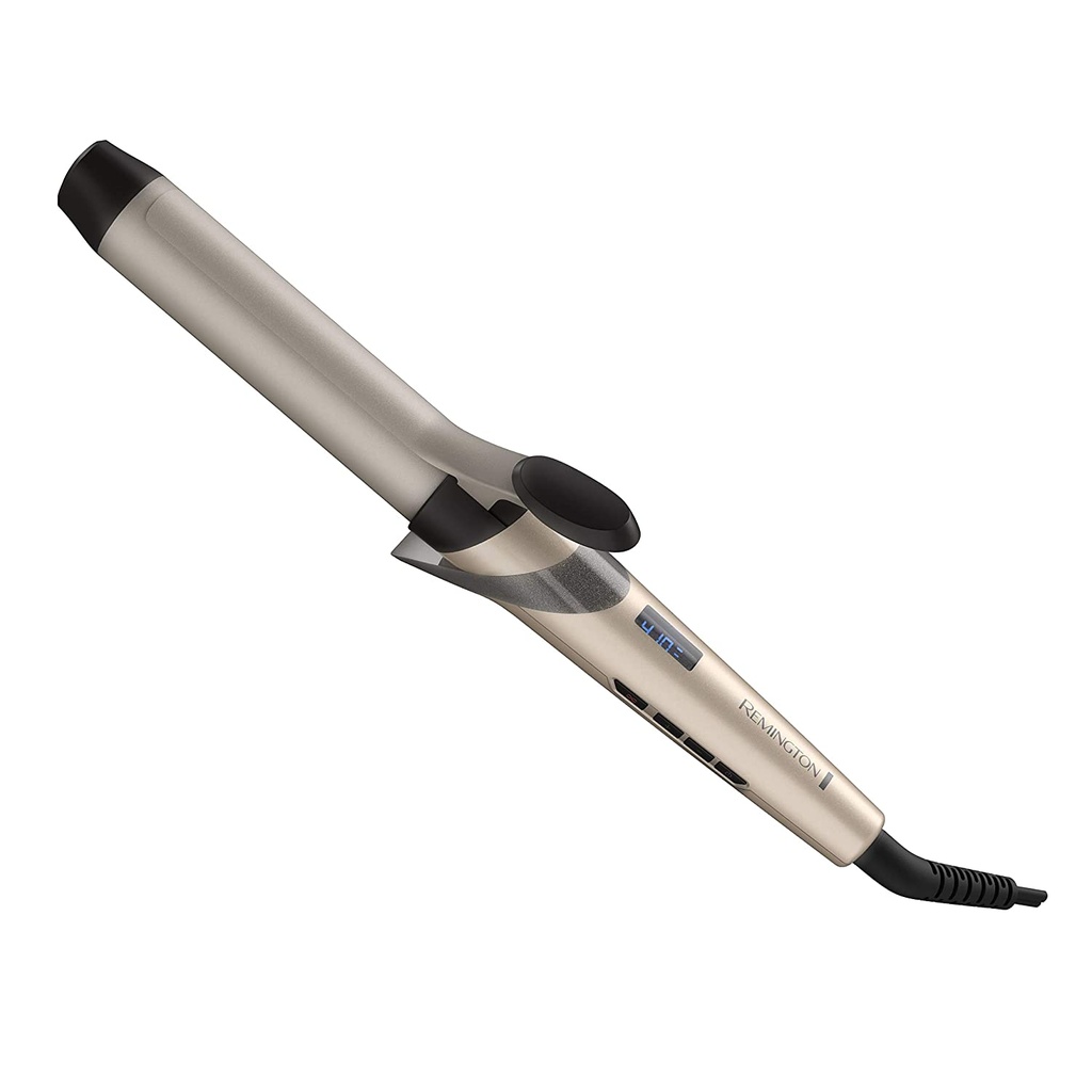 PLANCHA RIZADORA PROFESIONAL DE 1 1⁄4 / MODELO CI8A932 / MARCA REMINGTON / RIZADORA DE 11/4 DE PULGADAS CREA RIZOS RELAJADOS / TECNOLOGIA DE CUIDADO DE CALOR: PROTEGE EL CABELLO TRATADO CON CALOR DE DAÑOS Y DECOLORACION MIENTRAS PEINA / REVESTIMIENTO DE CERAMICA DE BLOQUEO DE COLOR / 410 GRADOS F DE ALTO CALOR /