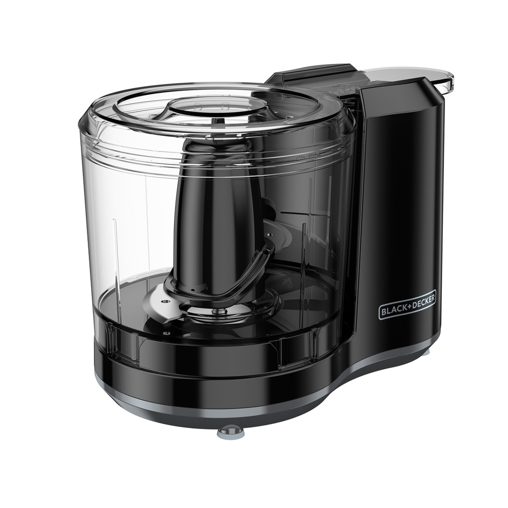 PICADOR ONE TOUCH NEGRO / MODELO HC150B / MARCA BLACK AND DECKER / 70 WATTS DE POTENCIA / CAPACIDAD DE 1,5 TAZAS / CUCHILLAS DE ACERO INOXIDABLE / CONTROL DE PULSO DE UN TOQUE / ORIFICIOS DE ACEITE