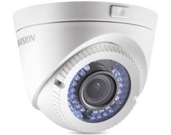 CAMARA DOMO TURBO HD / RESOLUCION 1080P 2MPX / LENTE VARIFOCAL MANUAL DE 2.8MM A 12MM / VISION NOCTURNA DE HASTA 40M / RESISTENTE AL CLIMA IP66 / MARCA HIKVISION / MODELO DS-2CE56D0T-VFIR3F(2.8-12MM)